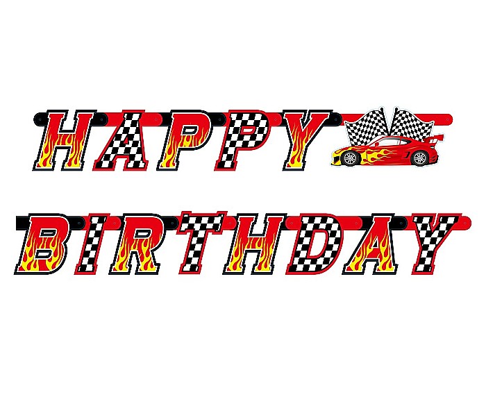 GOD GHIRLANDA DIN HARTIE Happy Birthday, Car Race, 220cm PF-GWYG [1]
