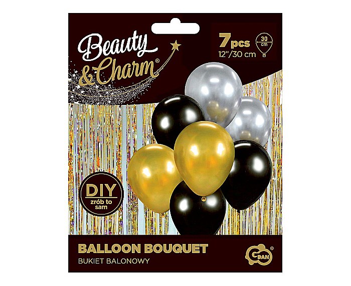 GOD BALOANE Balloon Bouquet B&C, 30cm, auriu,ag, negru 7/set BB-ZSC7 [3]