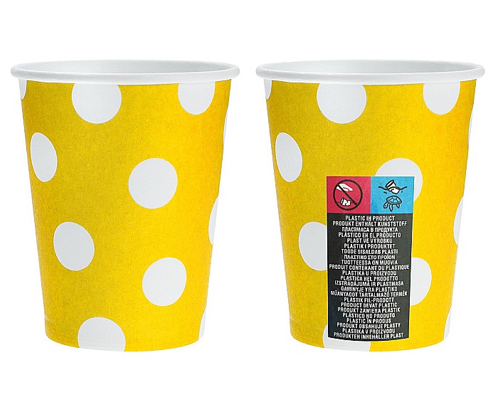 GOD PAHARE CARTON Polka Dots, yellow, 270 ml / 6 pcs PF-KGZO [2]