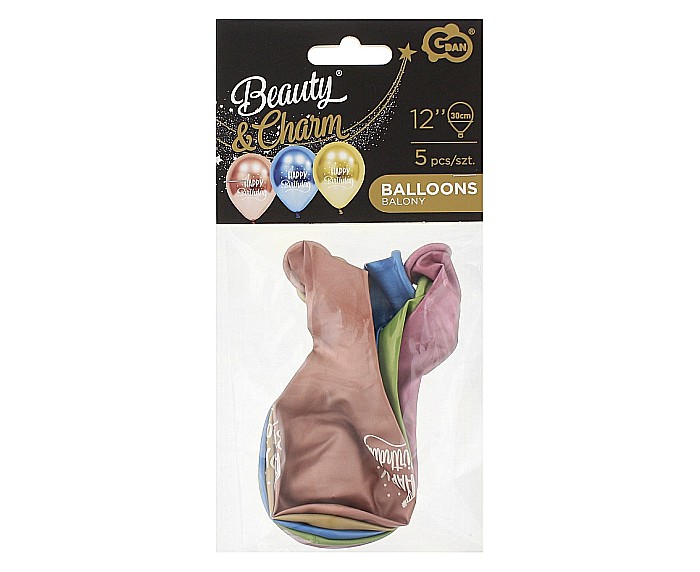 GOD BALOANE LATEX Happy Birthday, platinum, 30cm, 5/set GZ-HBP5 [2]