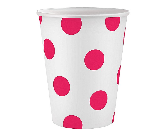 GOD PAHARE CARTON Polka Dots, magenta, 250ml 6/set PW-KPGM [1]