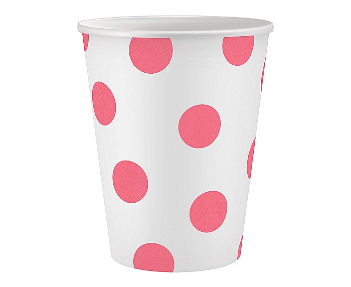 GOD PAHARE CARTON Polka Dots, pink, 250ml 6/set PW-KPGR [1]