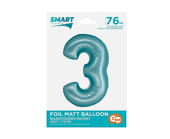 GOD BALON FOLIE ALUMINIU SMART 3 MAT LIGHT BLUE 76CM CH-SJN3 [2]