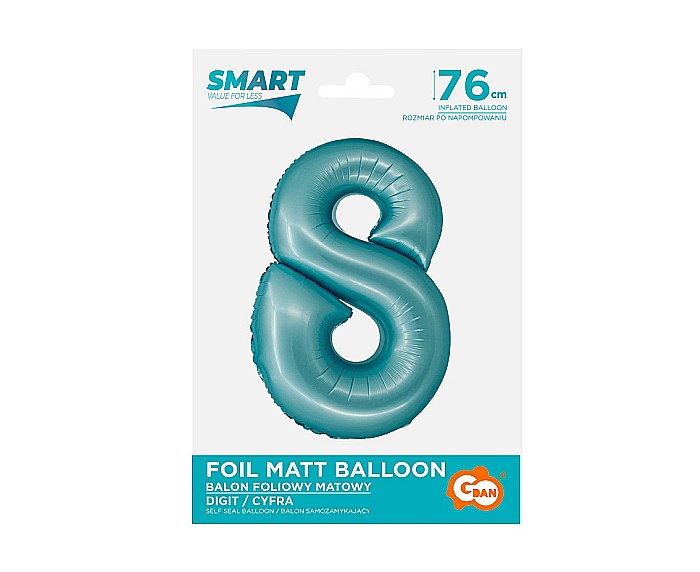 GOD BALON FOLIE ALUMINIU SMART 8 MAT LIGHT BLUE 76CM CH-SJN8 [2]