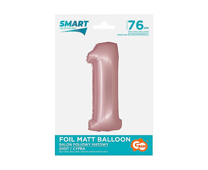 GOD BALON FOLIE ALUMINIU SMART 1 MAT LIGHT PINK 76CM CH-SJR1 [2]