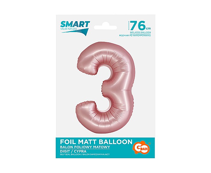 GOD BALON FOLIE ALUMINIU SMART 3 MAT LIGHT PINK 76CM CH-SJR3 [2]