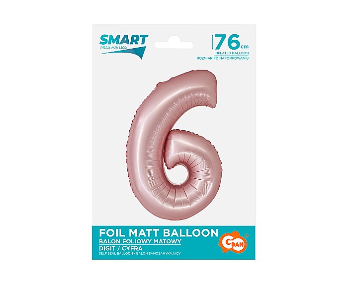GOD BALON FOLIE ALUMINIU SMART 6 MAT LIGHT PINK 76CM CH-SJR6 [3]