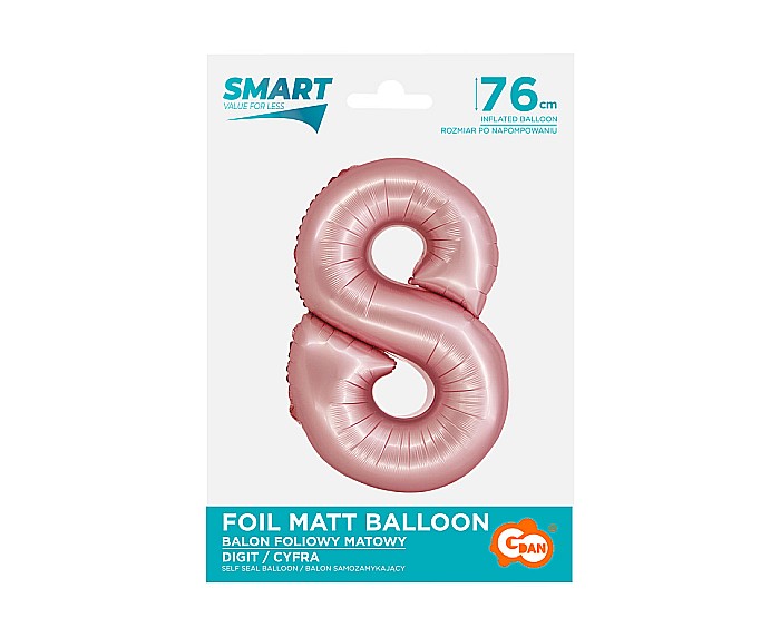 GOD BALON FOLIE ALUMINIU SMART 8 MAT LIGHT PINK 76CM CH-SJR8 [2]