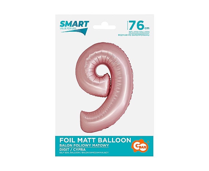 GOD BALON FOLIE ALUMINIU SMART 9 MAT LIGHT PINK 76CM CH-SJR9 [2]