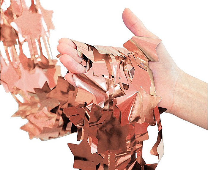 GOD PERDEA DECORATIVA FOLIE ALUMINIU 100*200CM STELE ROSE-GOLD SH-KGRZ [1]