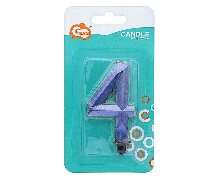 GOD LUMANARI TORT Number 4, Diamond, metallic dark blue, 7.6cm PF-SDC4 [2]