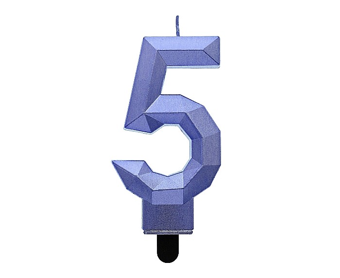 GOD LUMANARI TORT Number 5, Diamond, metallic dark blue, 7.6cm PF-SDC5 [1]