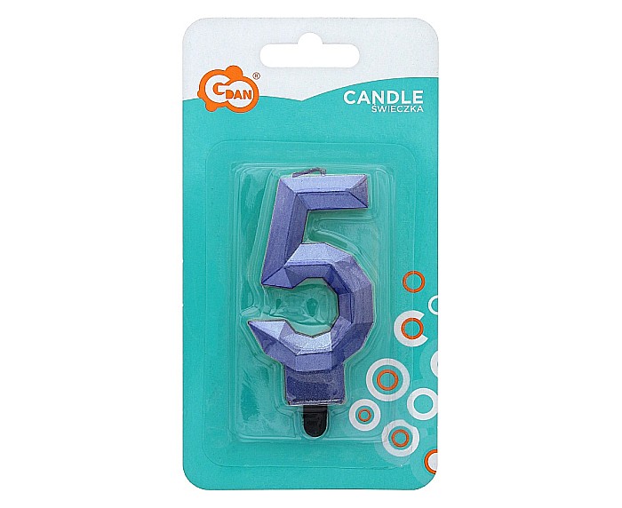 GOD LUMANARI TORT Number 5, Diamond, metallic dark blue, 7.6cm PF-SDC5 [2]