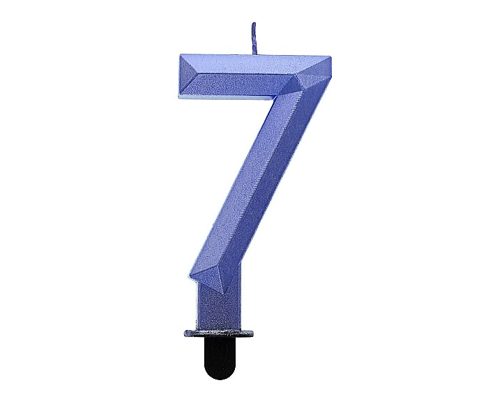 GOD LUMANARI TORT Number 7, Diamond, metallic dark blue, 7.6cm PF-SDC7 [1]