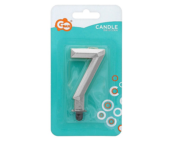 GOD LUMANARI TORT Number 7, metallic silver, 7.6cm PF-SDS7 [2]