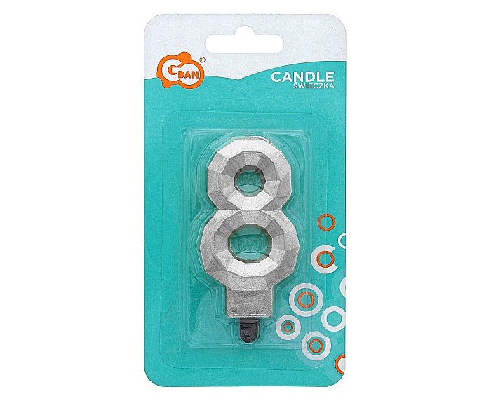 GOD LUMANARI TORT Number 8, metallic silver, 7.6cm PF-SDS8 [2]