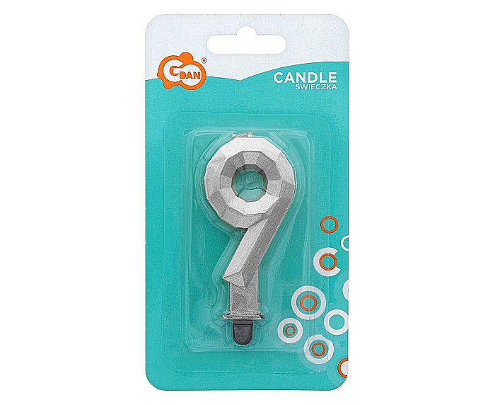 GOD LUMANARI TORT Number 9, metallic silver, 7.6cm PF-SDS9 [2]