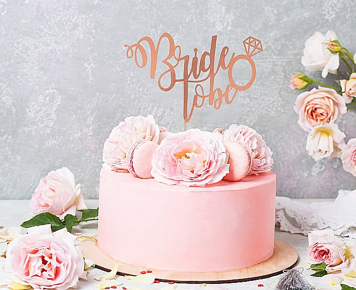 GOD DECORATIUNI DIN LEMN PENTRU TORT Bride to be, rose gold RV-DBBR [2]