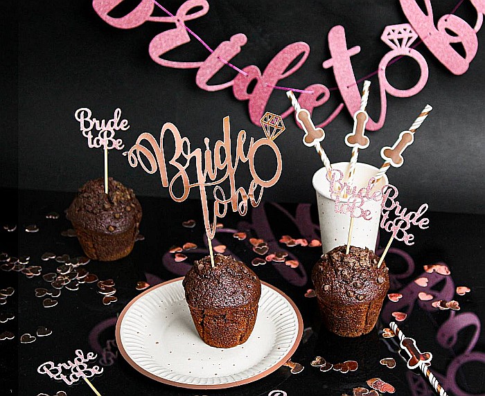 GOD DECORATIUNI DIN LEMN PENTRU TORT Bride to be, rose gold RV-DBBR [3]
