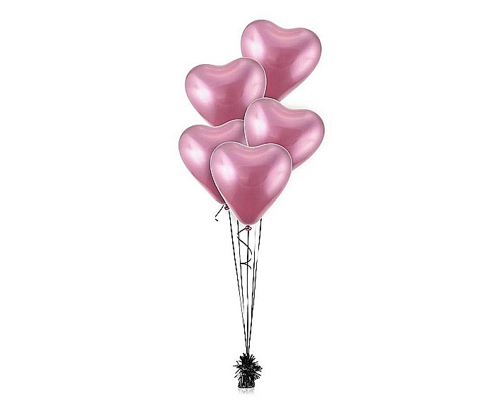 GOD BALOANE LATEX B&C, 30cm, platinum light pink hearts, 6/set CB-S6LJ [3]
