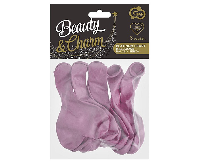 GOD BALOANE LATEX B&C, 30cm, platinum light pink hearts, 6/set CB-S6LJ [4]
