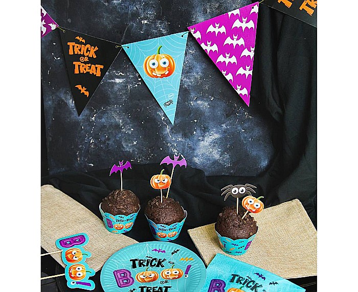 GOD GHIRLANDA DIN HARTIE Boo paper flag garland, 250cm 9 flags RV-GPFB [2]