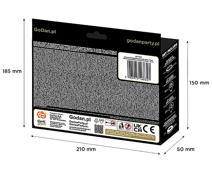 GOD GHIRLANDA DIN BALOANE B&C white, gold and black, 70 pcs GB-ZC70 [4]