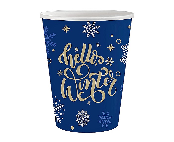 GOD PAHARE CARTON Navy Blue, snowflakes, 250ml 6/set PG-KNBS [1]