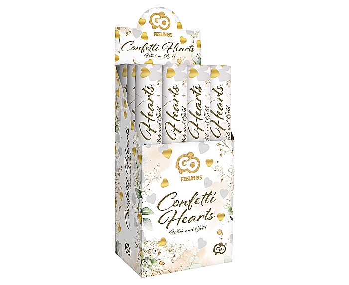 GOD CONFETTI Cannon Gold and White Hearts, 40cm KP-ZB40 [2]