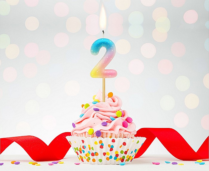 GOD LUMANARI TORT Number 2, pastel ombre, 4.5cm SF-POP2 [1]