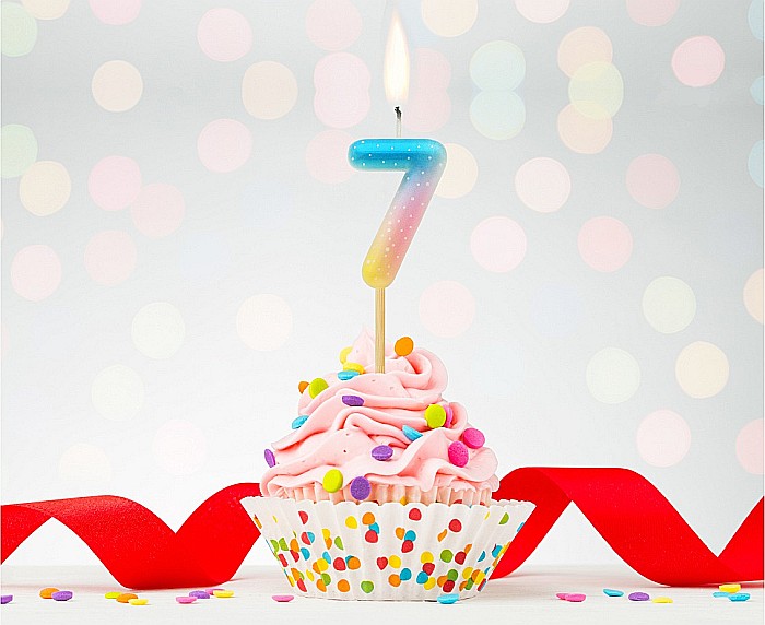 GOD LUMANARI TORT Number 7, pastel ombre, 4.5cm SF-POP7 [1]