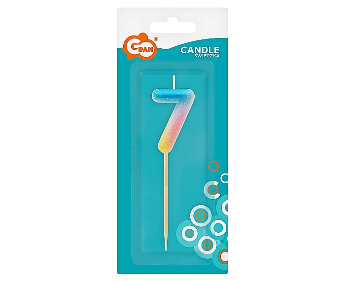 GOD LUMANARI TORT Number 7, pastel ombre, 4.5cm SF-POP7 [3]