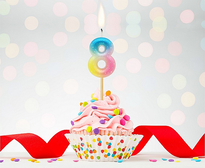 GOD LUMANARI TORT Number 8, pastel ombre, 4.5cm SF-POP8 [1]