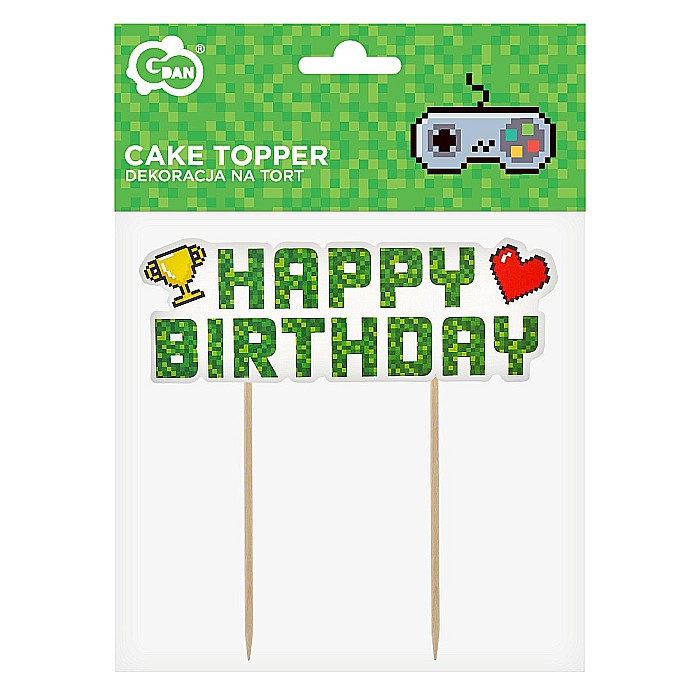 GOD DECORATIUNI DIN LEMN PENTRU TORT Game On - Happy Birthday, 14.5cm PF-DTGH [3]