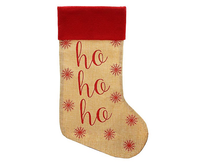 GOD DECORATIUNE CRACIUN SOSETA Christmas sock jute HO HO HO, 46cm NW-SSHO [1]