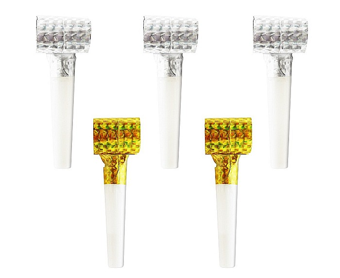 GOD FLUIERE DIN HARTIE PARTY Holographic blowouts, 25cm, gold-silver 5/set PZ-THZS [1]