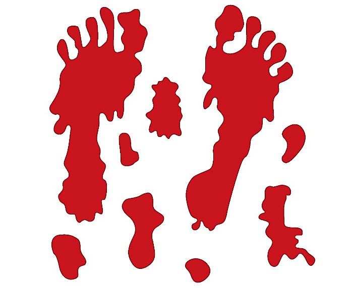 GOD STICKER CU GEL BLOODY FEET 20*20CM PF-NZZS [1]