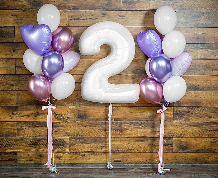 GOD BALON FOLIE ALUMINIU B&C Number 2, white, 92cm CH-B9B2 [2]