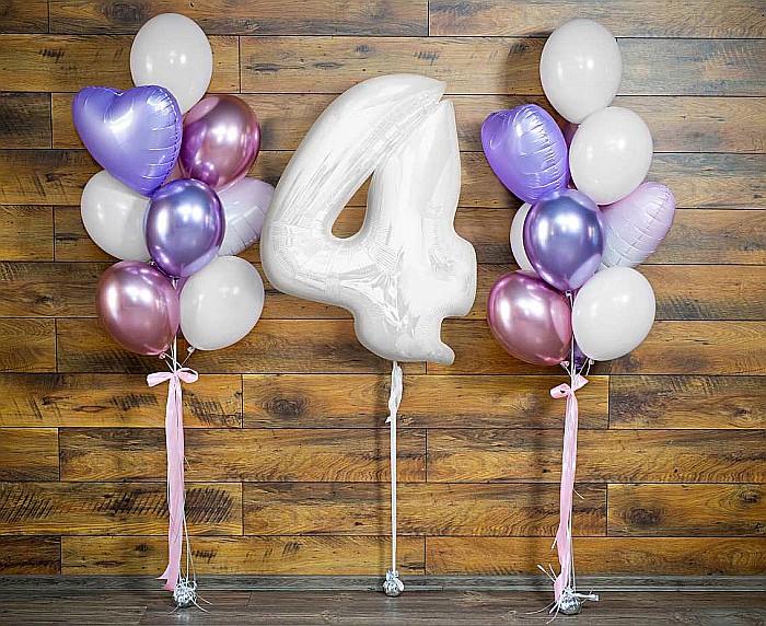 GOD BALON FOLIE ALUMINIU B&C Number 4, white, 92cm CH-B9B4 [2]