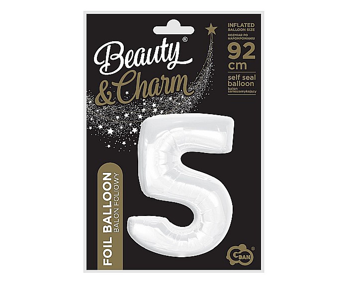 GOD BALON FOLIE ALUMINIU B&C Number 5, white, 92cm CH-B9B5 [3]