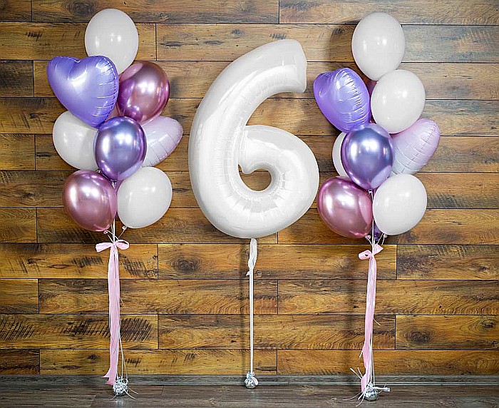 GOD BALON FOLIE ALUMINIU B&C Number 6, white, 92cm CH-B9B6 [2]