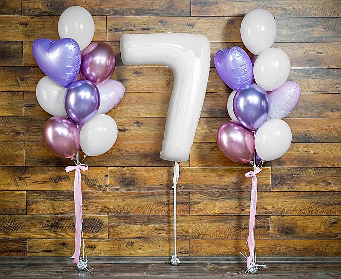 GOD BALON FOLIE ALUMINIU B&C Number 7, white, 92cm CH-B9B7 [2]