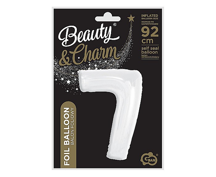 GOD BALON FOLIE ALUMINIU B&C Number 7, white, 92cm CH-B9B7 [3]