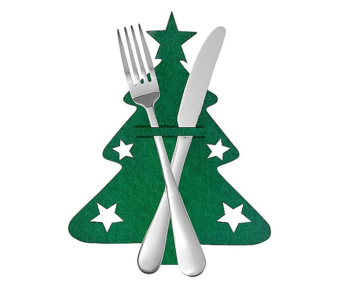 GOD SUPORT DIN POLIESTER PENTRU TACAMURI 16.5*20.5CM BRAD DE CRACIUN 4/SET NW-ETCH [1]