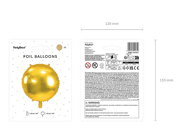 PD BALON FOLIE DE ALUMINIU  45 cm, gold FB176-019 [4]