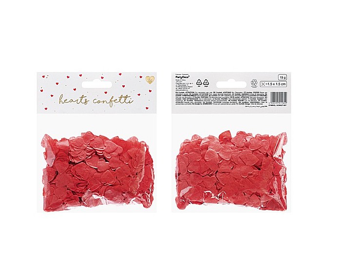 PD CONFETTI, Confetti Hearts, 1.6x1.6cm, red, 15g KONS27-007 [6]