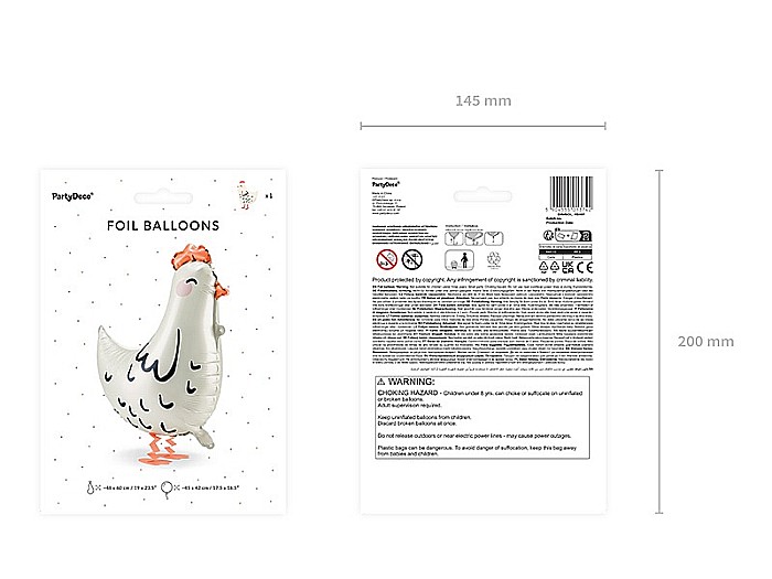 PD BALON FOLIE ALUMINIU Hen, 48x60cm, mix FB187 [7]