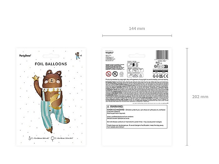 PD BALON FOLIE ALUMINIU Bear, 72x104cm, mix FB201 [4]