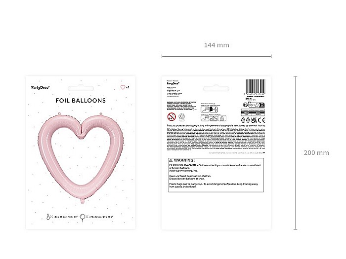 PD BALON FOLIE ALUMINIU Heart frame, 86x83.5cm, light pink FB207P-081J [5]