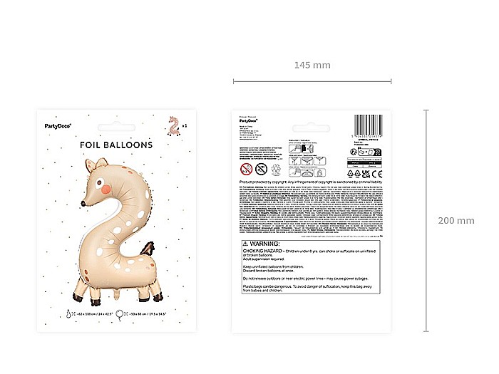 PD BALON FOLIE ALUMINIU Number 2 - Roe deer, 65x102cm, mix FB163-2 [3]